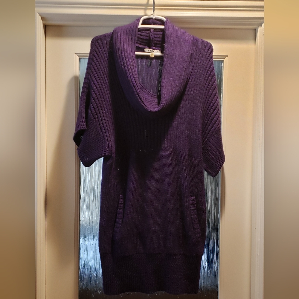DKNYC Purple Cowl Neck Sweater